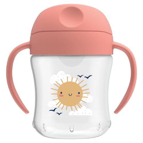 Miniaturka artykułu - Dr Brown's Kubek niekapek miękki ustnik 6m+ r&oacute;żowy, 180 ml