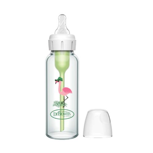 Miniaturka artykułu - Dr Brown's Butelka antykolkowa Options+ szklana 3m+ wąska szyjka Flaming 250ml