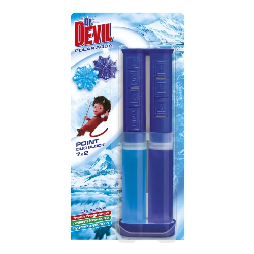 Miniaturka artykułu - Dr. Devil punktowy WC Duo Block - Polar Aqua, 65 ml