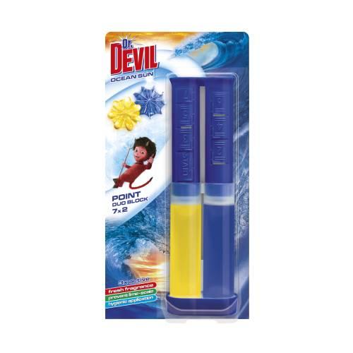 Miniaturka artykułu - Dr. Devil Punktowy żel do WC Duo Block - Ocean Sun, 65ml