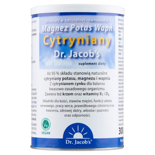 Miniaturka artykułu - Dr. Jacob's Magnez Potas Wapń Cytryniany, 300 g