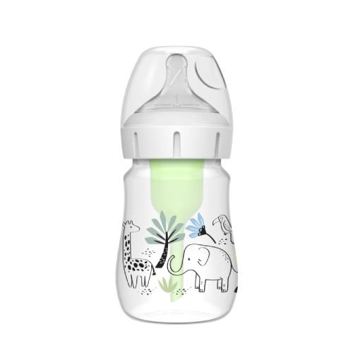 Miniaturka artykułu - Dr Brown's Butelka antykolkowa Options+ szeroka szyjka, dla noworodk&oacute;w Dżungla 150ml