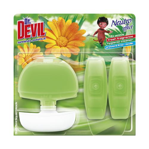 Miniaturka artykułu - Dr. DEVIL Zawieszka do WC Neutro Effect Spring Jungle, 3x55ml