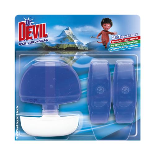 Miniaturka artykułu - Dr. DEVIL Zawieszka do WC Polar Aqua, 3x55ml