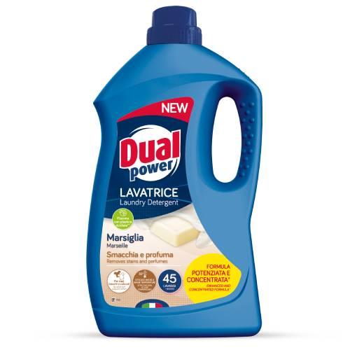 Miniaturka artykułu - DUAL POWER Lavatrice Marsiglia Płyn do prania, 1,8 l - Usuwa plamy, chroni kolory