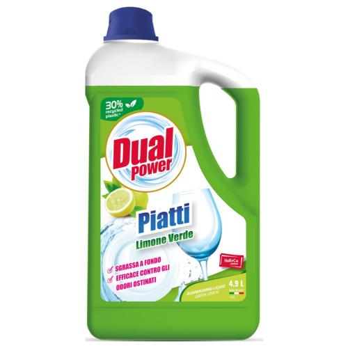 Miniaturka artykułu - Dual Power Piatti Limone Verde Płyn do mycia naczyń Cytryna, 4,9 l