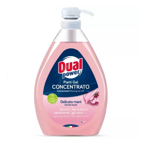 Miniaturka artykułu - DUAL POWER Płyn do mycia naczyń Delikatne dłonie, 1000 ml