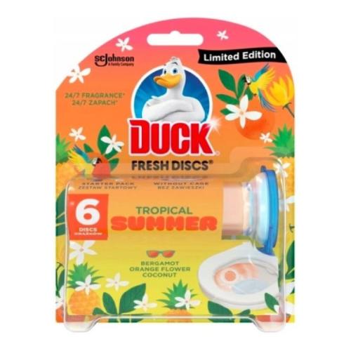 Miniaturka artykułu - DUCK Fresh Discs Żelowy krążek do toalety Tropical Summer, 36ml