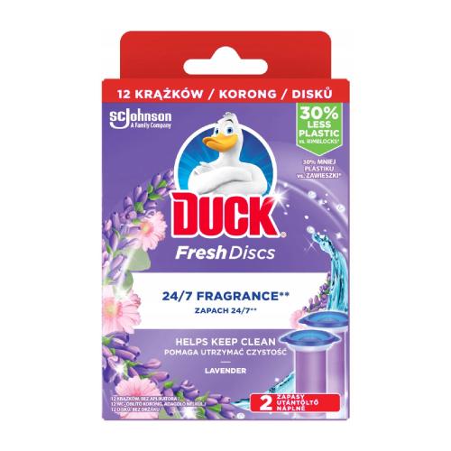 Miniaturka artykułu - DUCK Fresh Discs Żelowy krążek do toalety o zapachu lawendowym zapas, 2x36ml