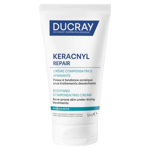 Miniaturka artykułu - Ducray Keracnyl Repair Krem odbudowujący do sk&oacute;ry trądzikowej, 50 ml