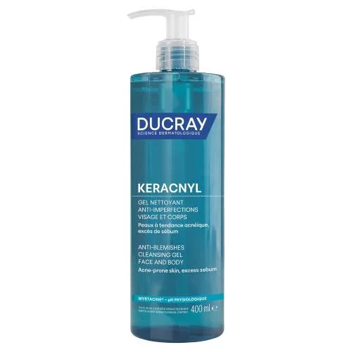Miniaturka artykułu - DUCRAY KERACNYL Żel oczyszczający do twarzy i ciała, 400ml