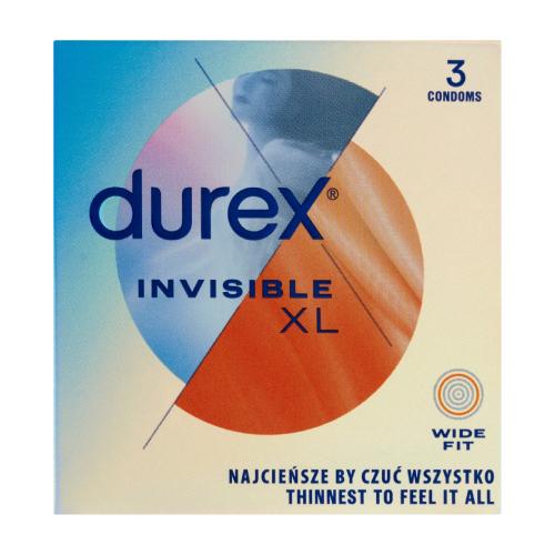 Miniaturka artykułu - DUREX INVISIBLE XL Prezerwatywy, 3 sztuki