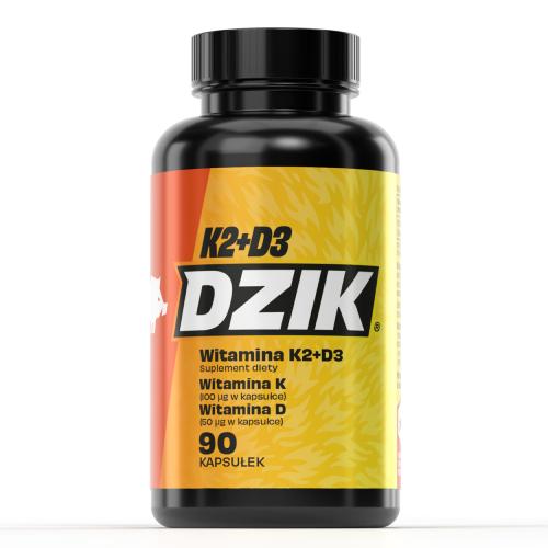 Miniaturka artykułu - Dzik Witamina K2+D3, 90 kaps.