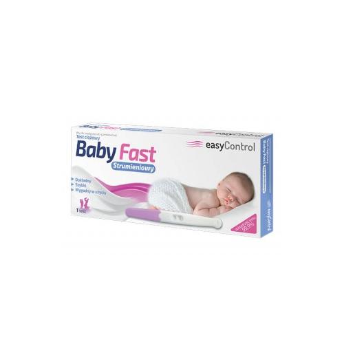 Miniaturka artykułu - easyControl Test ciążowy Baby Fast strumieniowy, 1 sztuka KR&Oacute;TKA DATA 31.10.2023