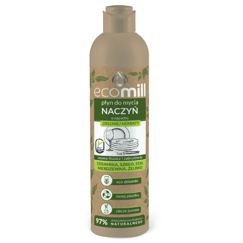 Miniaturka artykułu - Eco Mill Płyn do mycia naczyń Zielona herbata, 500 ml