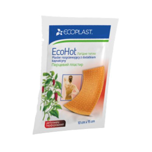 Miniaturka artykułu - EcoHot Plaster rozgrzewający z dodatkiem kapsaicyny 12x18cm, 1szt.