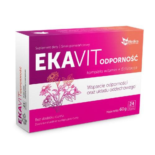 Miniaturka artykułu - Ekamedica Ekavit Odporność z Echinaceą, 24 pastylki do ssania