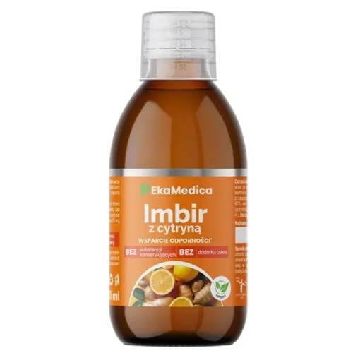 Miniaturka artykułu - EkaMedica Imbir z cytryną płyn, 250 ml
