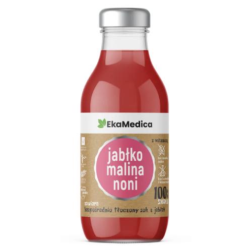 Miniaturka artykułu - Ekamedica Jabłko malina noni sok, 300ml