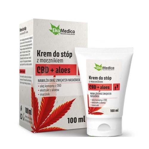 Miniaturka artykułu - EkaMedica Krem do st&oacute;p z mocznikiem CBD+ Aloes, 100ml