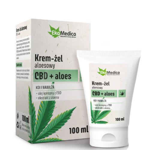 Miniaturka artykułu - EkaMedica Krem-żel aloesowy CBD+Aloes, 100ml 