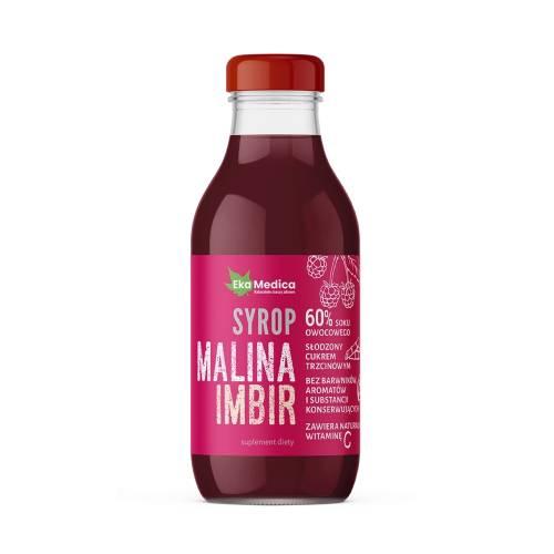 Miniaturka artykułu - EkaMedica Malina Imbir syrop 300 ml
