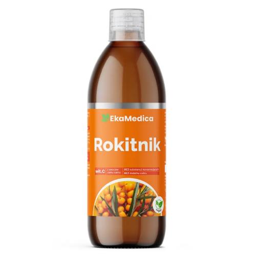 Miniaturka artykułu - EkaMedica Rokitnik sok, 500 ml