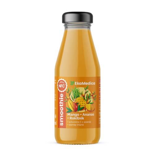 Miniaturka artykułu - EkaMedica Smoothie Mango + Ananas + Rokitnik, 250 ml