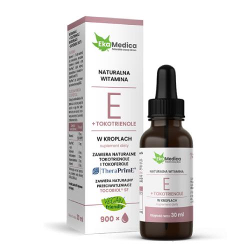 Miniaturka artykułu - EkaMedica Witamina E + Tokotrienole w kroplach, 30ml