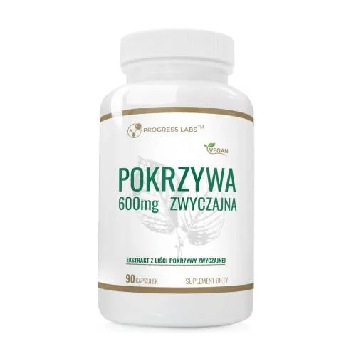 Miniaturka artykułu - Progress Labs Pokrzywa zwyczajna ekstrakt 600 mg, 90 kaps.