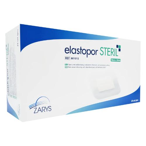 ELASTOPOR Steril Opatrunek jałowy wł&oacute;kninowy samoprzylepny z wkładem chłonnym 10cm x 20cm, 25 szt.