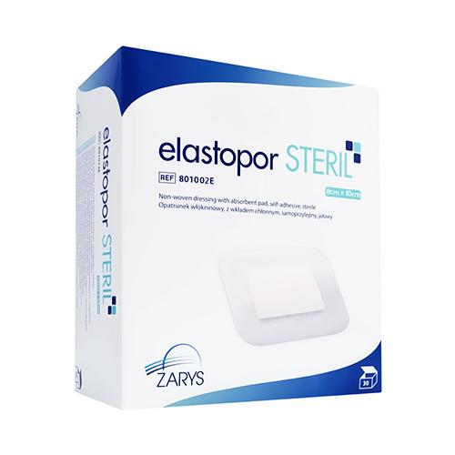 Miniaturka artykułu - ELASTOPOR Steril Opatrunek wł&oacute;kninowy z wkładem chłonnym 8x10cm, 30szt.