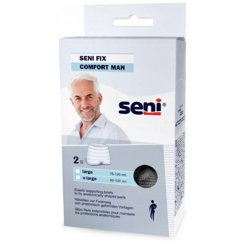 Miniaturka artykułu - SENI Fix Comfort Man Elastyczne majtki mocujące dla mężczyzn XL czarne, 2szt.
