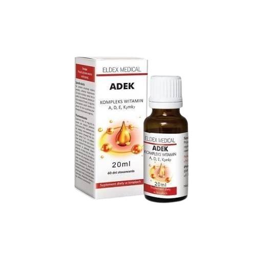 Miniaturka artykułu - ELDEX Witaminy ADEK krople, 20ml