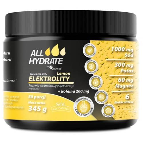 Miniaturka artykułu - ALLHydrate Elektrolity Lemon+Kofeina, 345 g