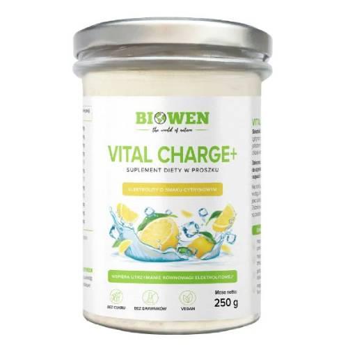 Miniaturka artykułu - Biowen Vital Charge+ Elektrolity o smaku cytrynowym, 250 g
