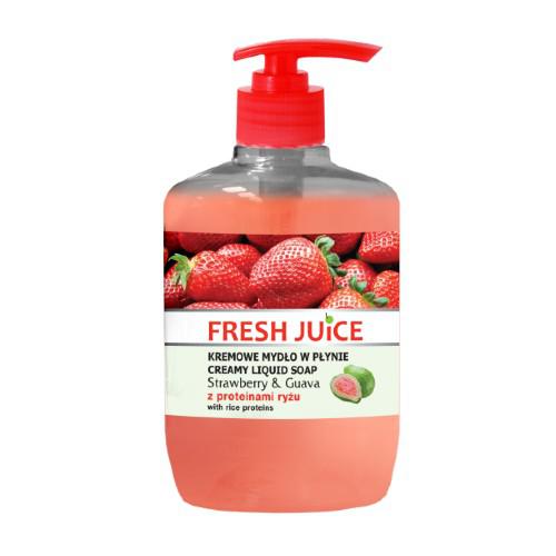 Miniaturka artykułu - FRESH JUICE Kremowe Mydło w płynie Truskawka i Guava, 460ml