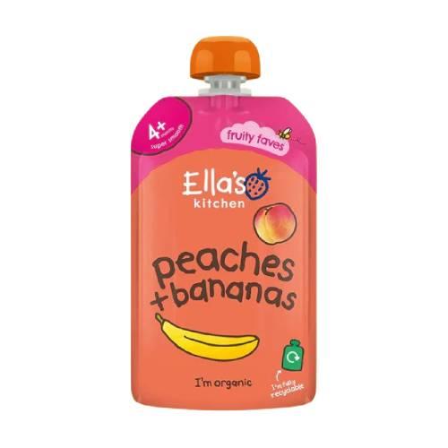 Miniaturka artykułu - Ella's Kitchen BIO Banan z brzoskwinią, 120g