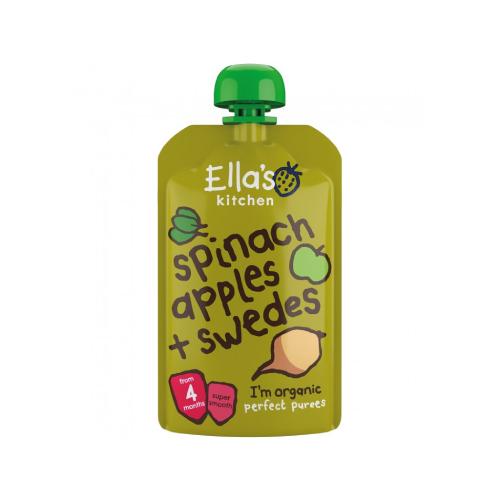 Miniaturka artykułu - Ella's Kitchen BIO Szpinak, jabłko i rzepa, 120g