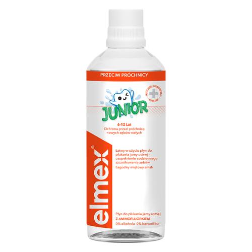 ELMEX Junior Płyn do płukania jamy ustnej dla dzieci 6-12 lat, 400ml