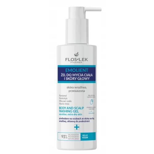 Miniaturka artykułu - FLOS-LEK EMOLIENT Żel do mycia ciała i sk&oacute;ry głowy, sk&oacute;ra wrażliwa, przesuszona, 175ml