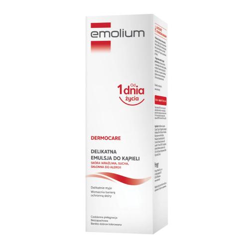 Miniaturka artykułu - Emolium Dermocare Delikatna emulsja do kąpieli do sk&oacute;ry suchej, wrażliwej, alergicznej, 400 ml