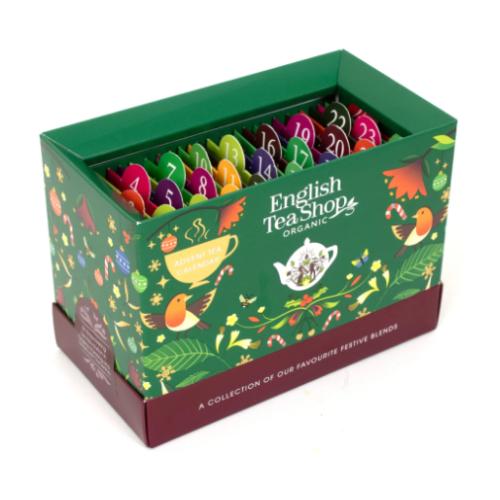 Miniaturka artykułu - English Tea Shop Advent Tea Calendar (Green) Kalendarz adwentowy z ekologicznymi herbatami, 25 sasz. 13smak&oacute;w