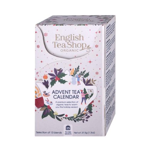 Miniaturka artykułu - English Tea Shop Advent Tea Calendar (White) Kalendarz adwentowy z ekologicznymi herbatami, 25sasz. 13smak&oacute;w