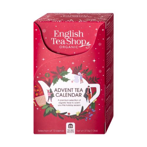 Miniaturka artykułu - English Tea Shop Advent Tea Calendar (Red) Kalendarz adwentowy z ekologicznymi herbatami, 25sasz. 13smak&oacute;w