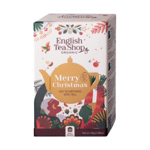 Miniaturka artykułu - English Tea Shop Merry Christmas Say Something Zestaw świątecznych herbat i herbatek, 20sasz. 5smak&oacute;w
