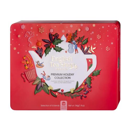 Miniaturka artykułu - English Tea Shop Premium Holiday Collection Zestaw świątecznych herbat i herbatek, 36sasz. 6smak&oacute;w