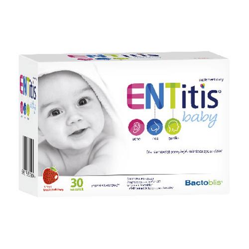 Miniaturka artykułu - ENTitis Baby proszek o smaku truskawkowym, 30 sasz. 