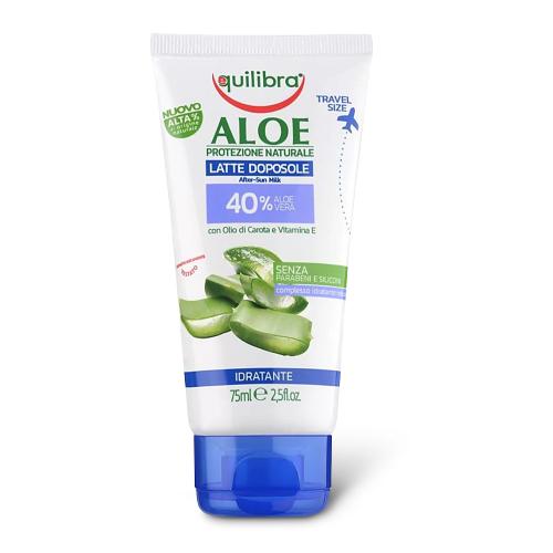Miniaturka artykułu - EQUILIBRA ALOE Idratante Aloesowe mleczko po opalaniu, 75ml