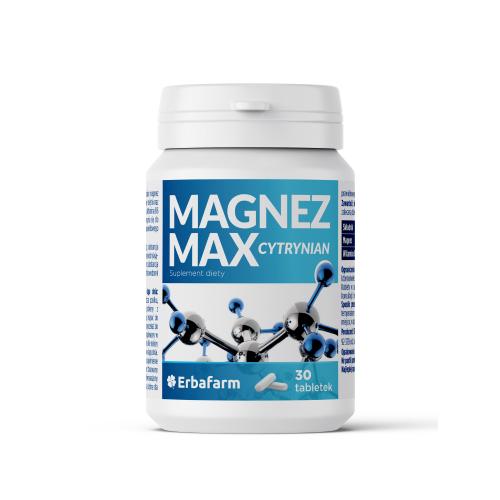 Miniaturka artykułu - Magnez Max Cytrynian, 30tabl.